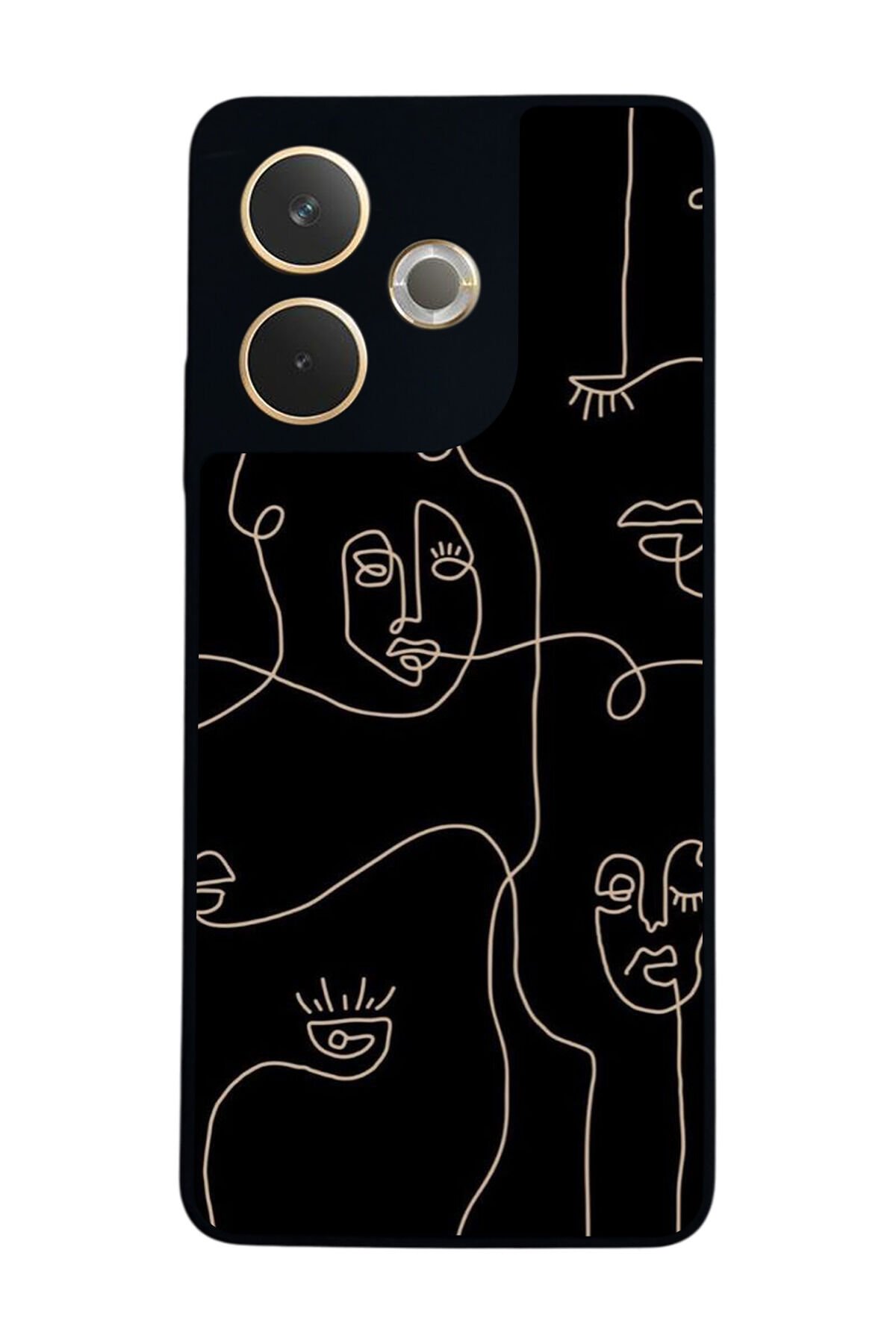 Oppo A5 Pro Uyumlu Line Art Tasarımlı Glossy Premium Kılıf