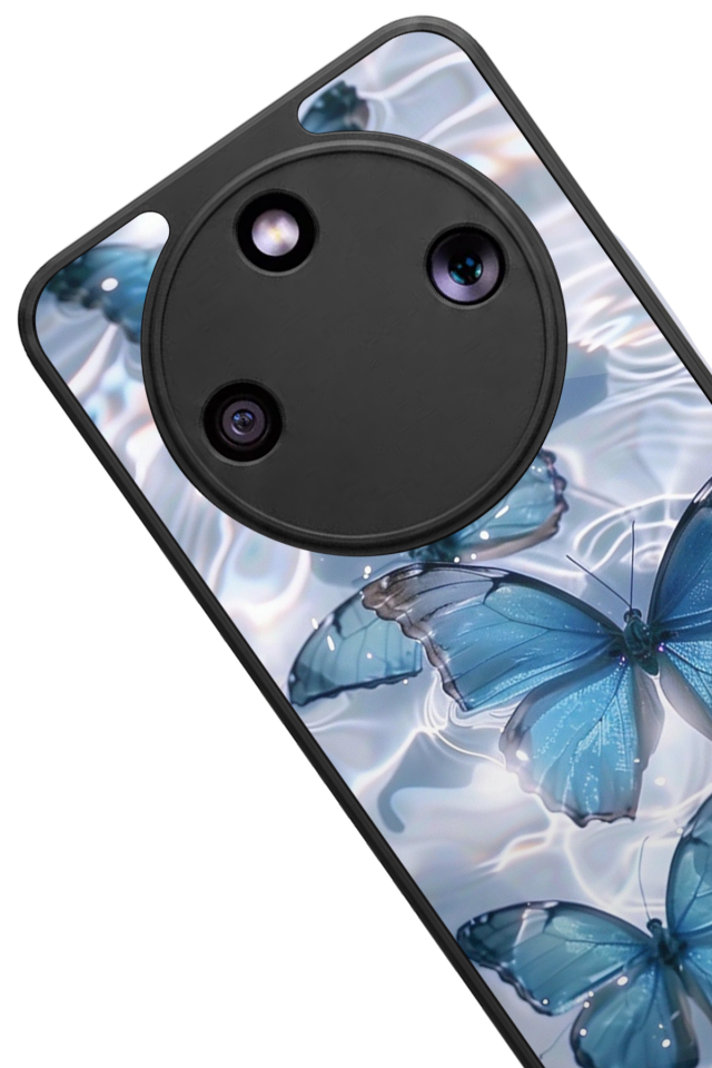 Honor Magic 8 Lite Uyumlu Kelebek Tasarımlı Glossy Premium Kılıf
