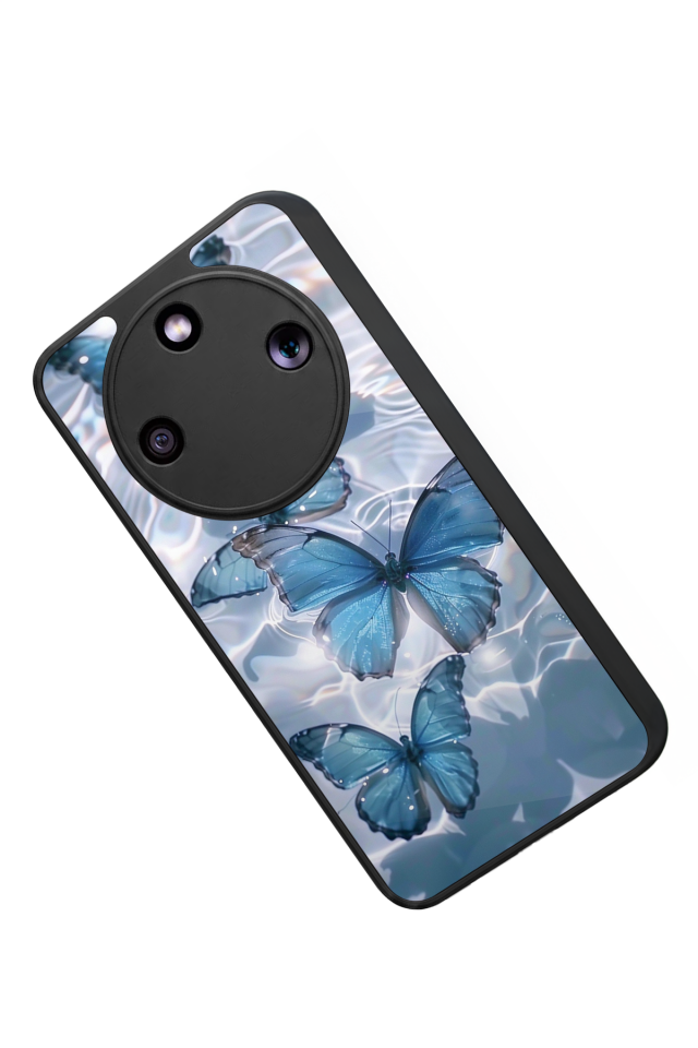 Honor Magic 8 Lite Uyumlu Kelebek Tasarımlı Glossy Premium Kılıf