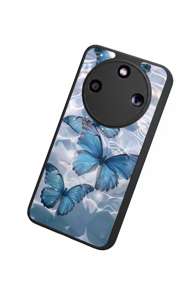 Honor Magic 8 Lite Uyumlu Kelebek Tasarımlı Glossy Premium Kılıf