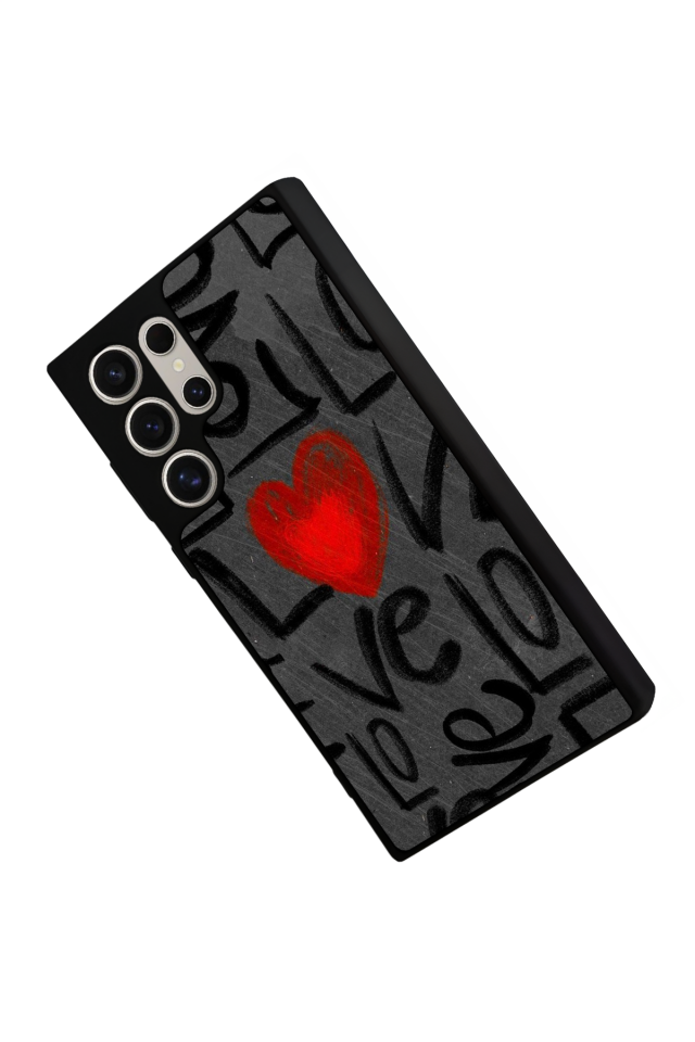 Samsung Galaxy S22 Ultra Uyumlu Love Tasarımlı Glossy Premium Kılıf