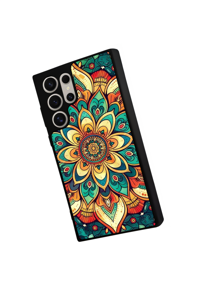 Samsung Galaxy S22 Ultra Uyumlu Mandala Tasarımlı Glossy Premium Kılıf