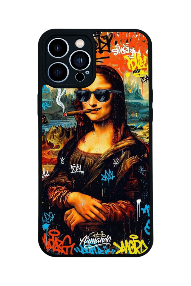 iPhone 13 Pro Max Uyumlu Monalisa Tasarımlı Glossy Premium Kılıf