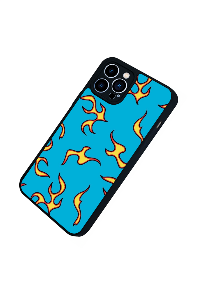 iPhone 12 Pro Max Uyumlu Retro Flame Patterns Tasarımlı Glossy Premium Kılıf
