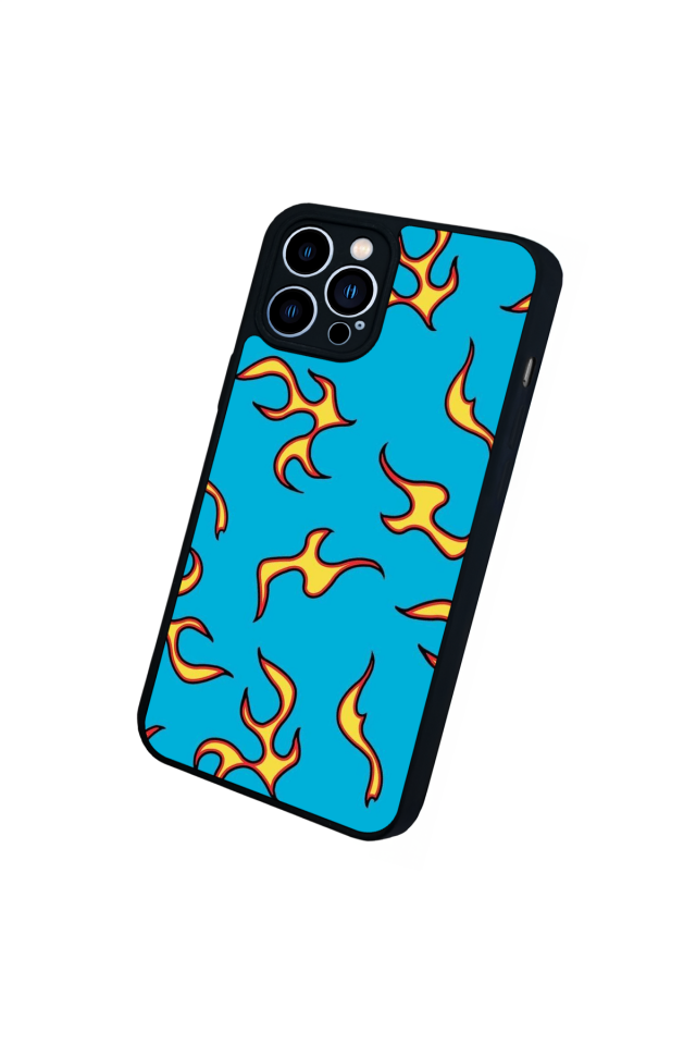 iPhone 12 Pro Max Uyumlu Retro Flame Patterns Tasarımlı Glossy Premium Kılıf