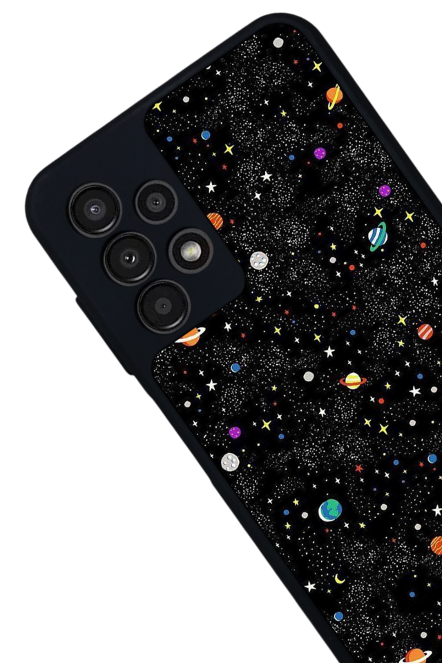 Samsung Galaxy A13 Uyumlu Uzay Tasarımlı Glossy Premium Kılıf