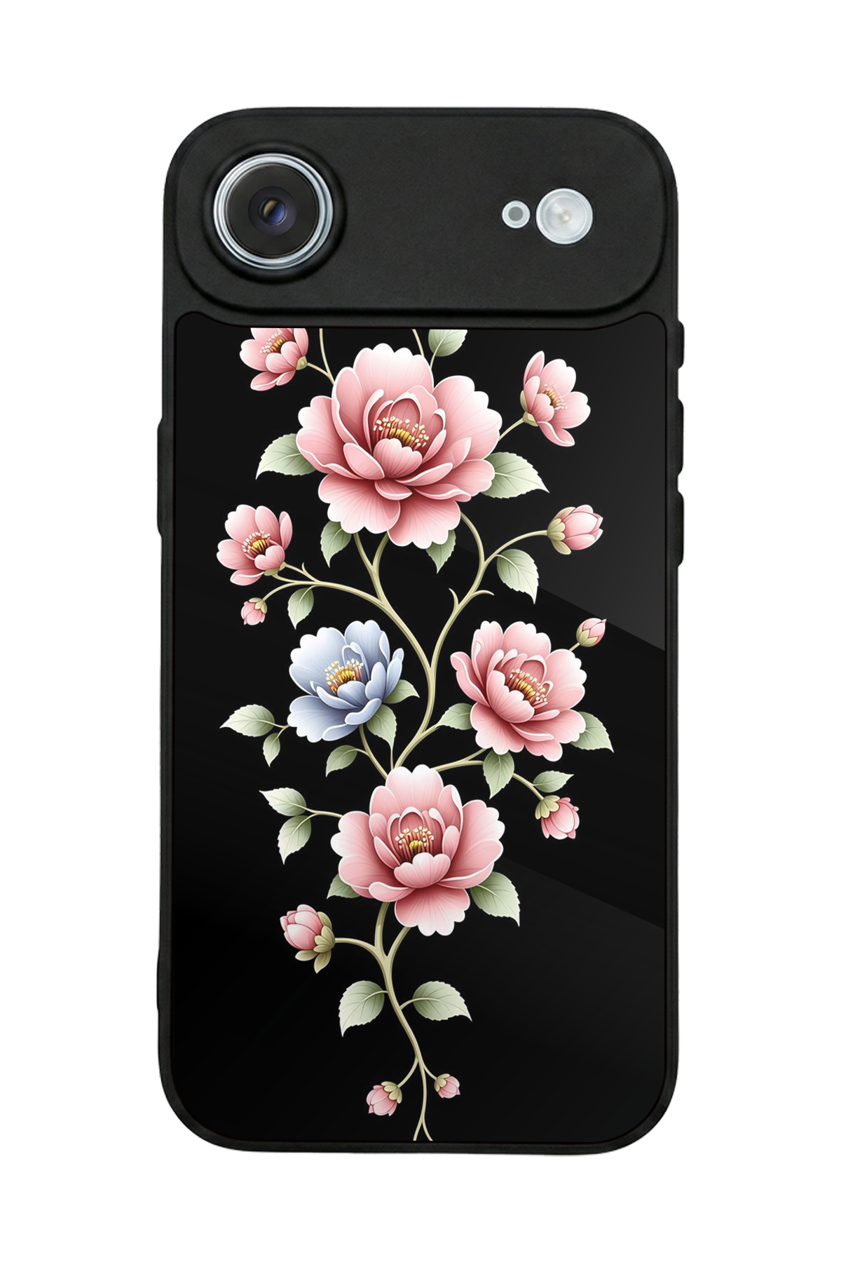 iPhone 17 Air Uyumlu Yaldizli Cicek Tasarımlı Glossy Premium Kılıf