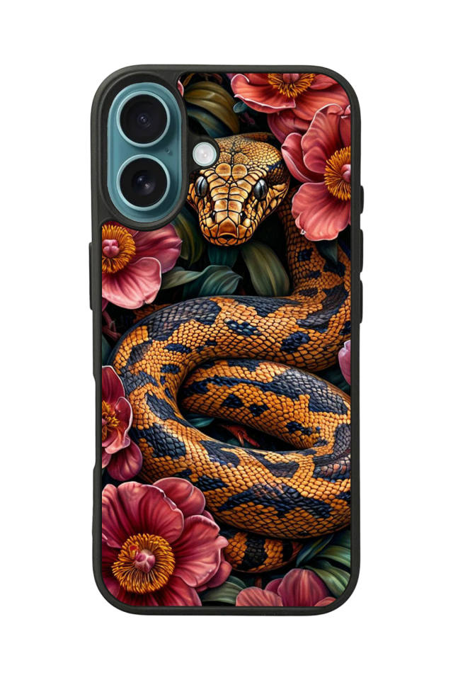 iPhone 16 Uyumlu Yılan Tasarımlı Glossy Premium Kılıf