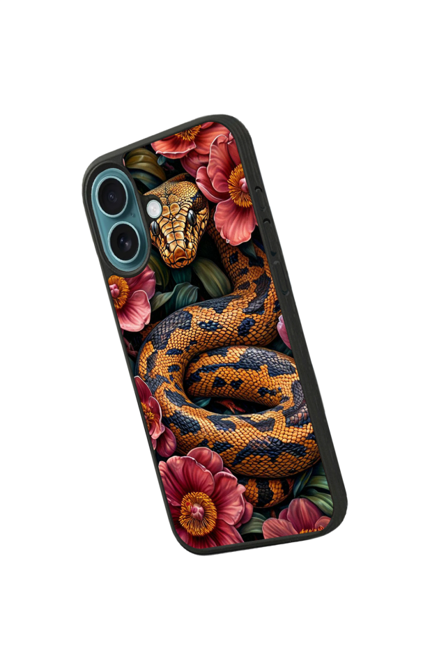 iPhone 16 Uyumlu Yılan Tasarımlı Glossy Premium Kılıf