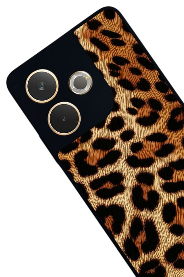 Oppo A5 Pro Uyumlu Leopar Tasarımlı Glossy Premium Kılıf