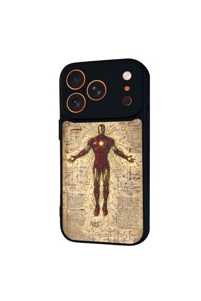 iPhone 17 Pro Max Uyumlu Iron Man ( Demir Adam ) Tasarımlı Glossy Premium Kılıf
