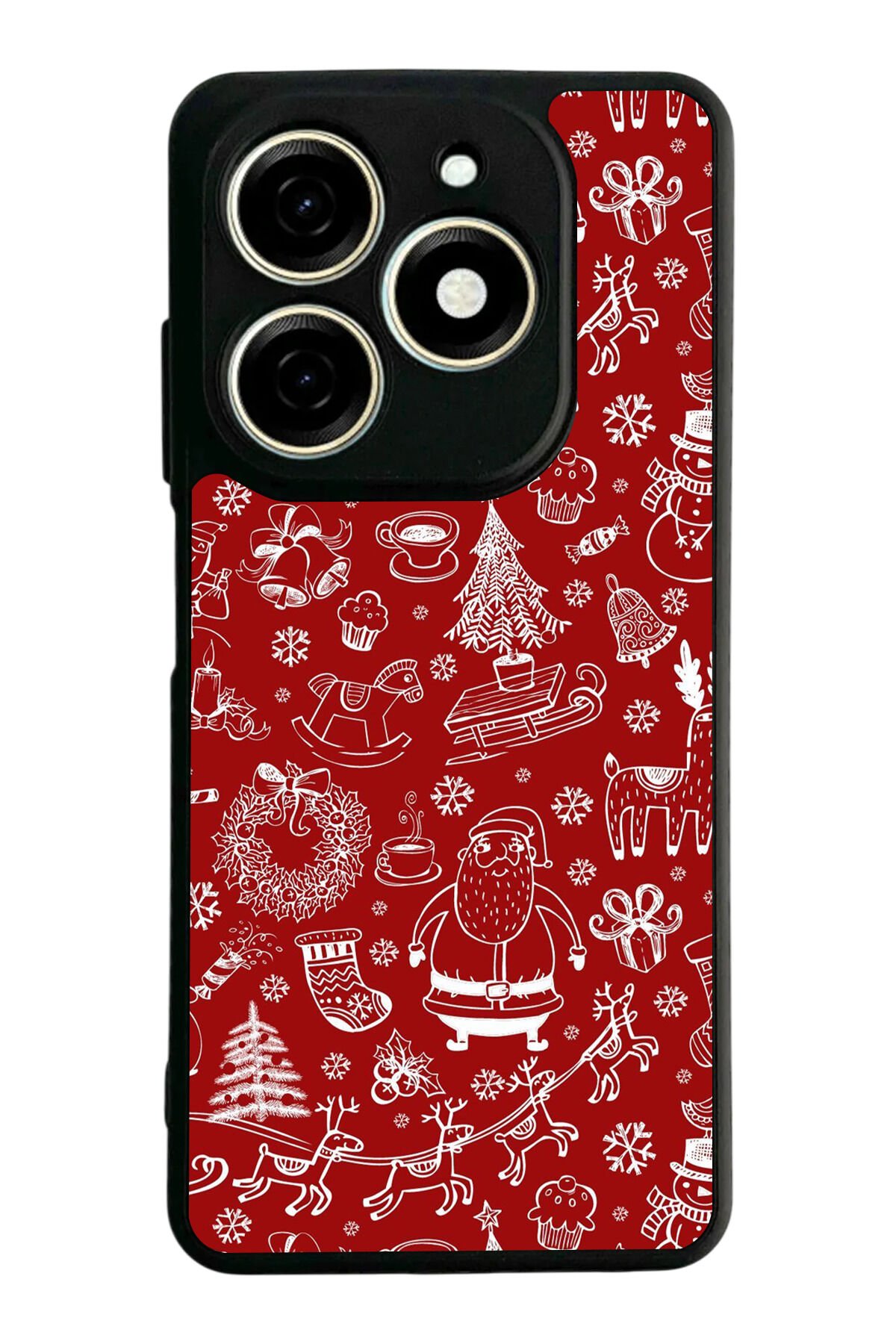 Infınıx Smart 8 Pro Uyumlu Yilbasi Christmas Tasarımlı Glossy Premium Kılıf