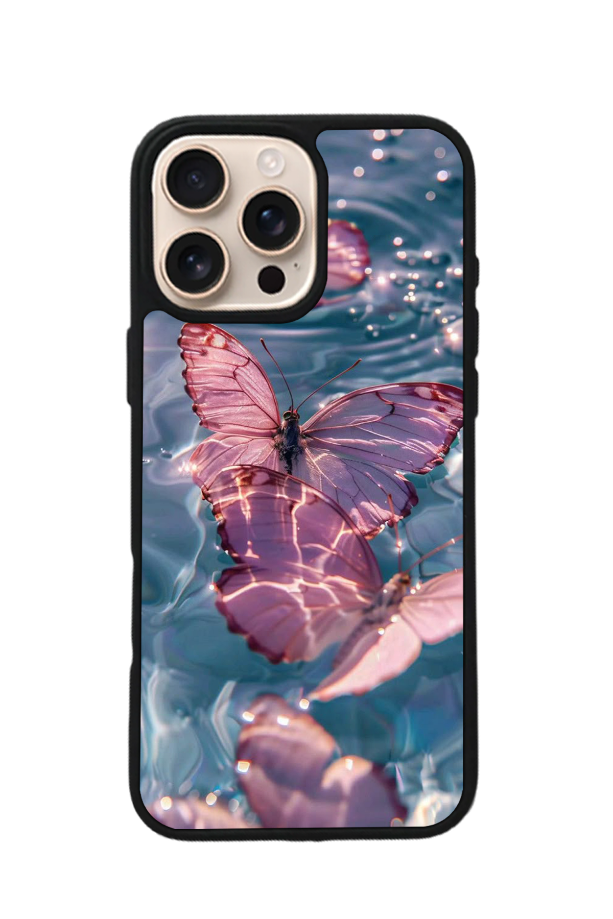 iPhone 14 Pro Max Uyumlu Kelebek Tasarımlı Glossy Premium Kılıf