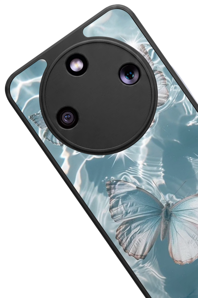 Honor Magic 8 Lite Uyumlu Kelebek Tasarımlı Glossy Premium Kılıf