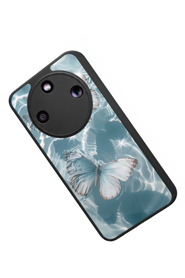 Honor Magic 8 Lite Uyumlu Kelebek Tasarımlı Glossy Premium Kılıf
