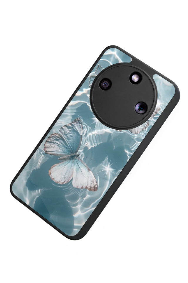 Honor Magic 8 Lite Uyumlu Kelebek Tasarımlı Glossy Premium Kılıf