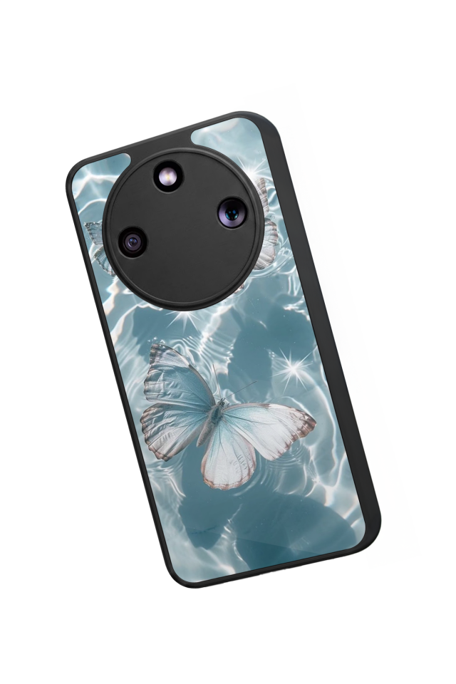 Honor Magic 8 Lite Uyumlu Kelebek Tasarımlı Glossy Premium Kılıf
