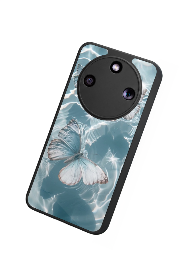 Honor Magic 8 Lite Uyumlu Kelebek Tasarımlı Glossy Premium Kılıf