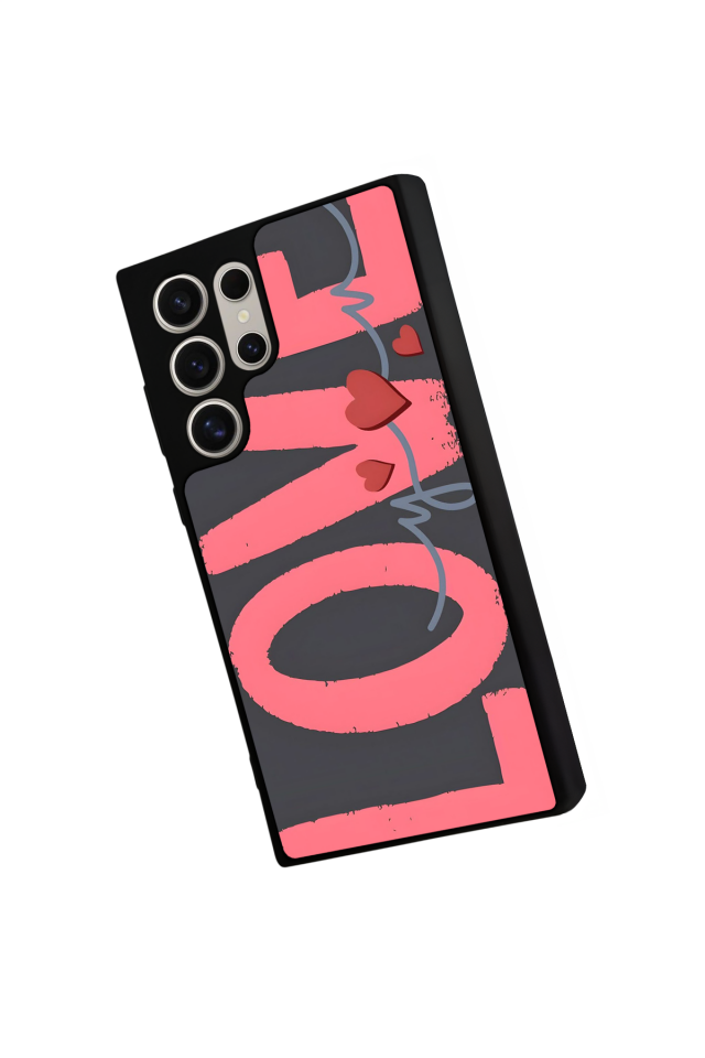 Samsung Galaxy S22 Ultra Uyumlu Love Tasarımlı Glossy Premium Kılıf