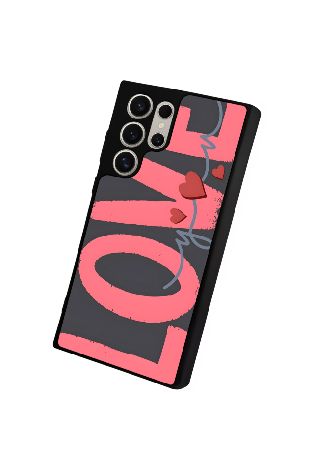Samsung Galaxy S22 Ultra Uyumlu Love Tasarımlı Glossy Premium Kılıf