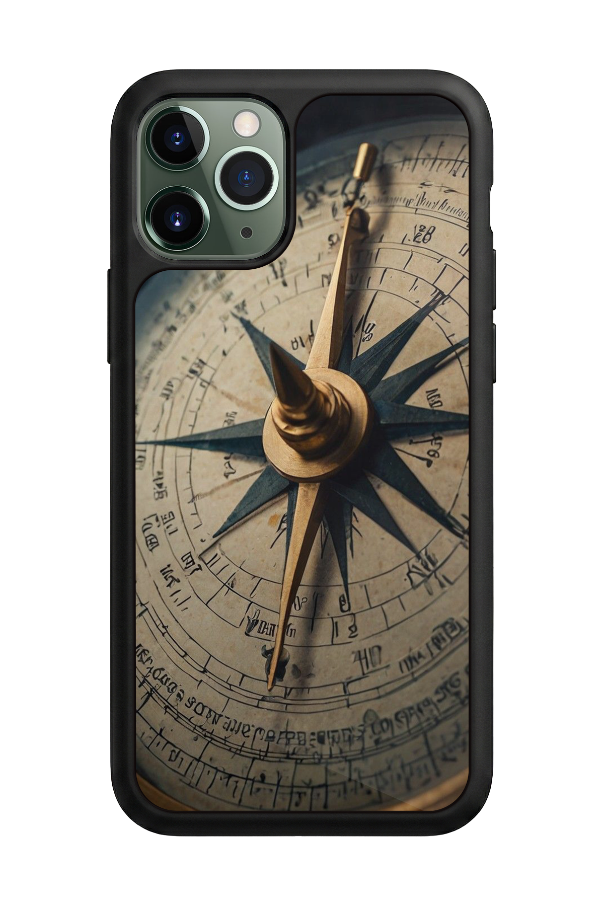 iPhone 11 Pro Uyumlu Pusula Tasarımlı Glossy Premium Kılıf