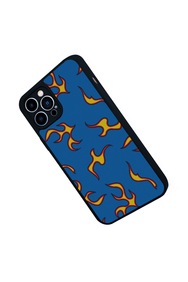 iPhone 12 Pro Max Uyumlu Retro Flame Patterns Tasarımlı Glossy Premium Kılıf