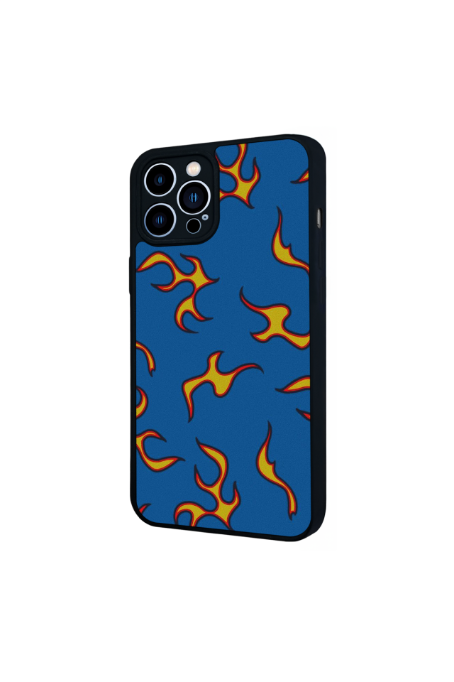 iPhone 12 Pro Max Uyumlu Retro Flame Patterns Tasarımlı Glossy Premium Kılıf
