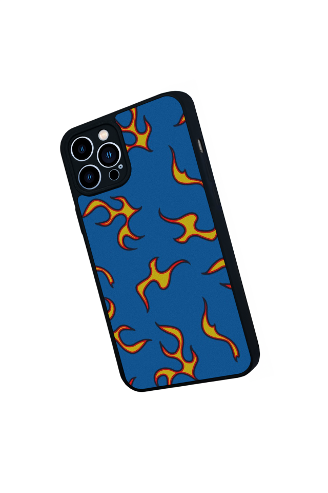 iPhone 12 Pro Max Uyumlu Retro Flame Patterns Tasarımlı Glossy Premium Kılıf