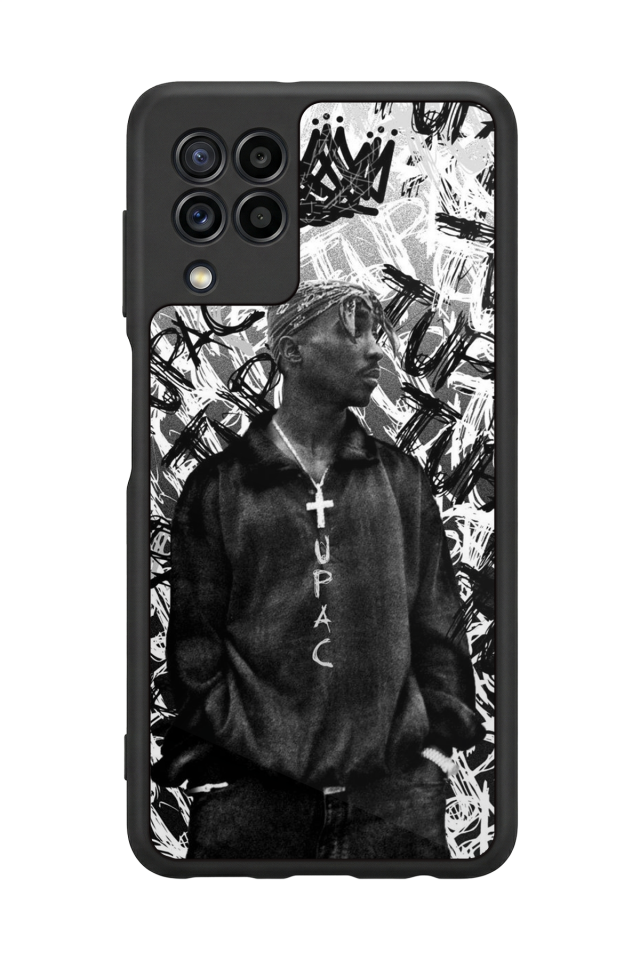 Samsung Galaxy M32 Uyumlu Tupac Tasarımlı Glossy Premium Kılıf