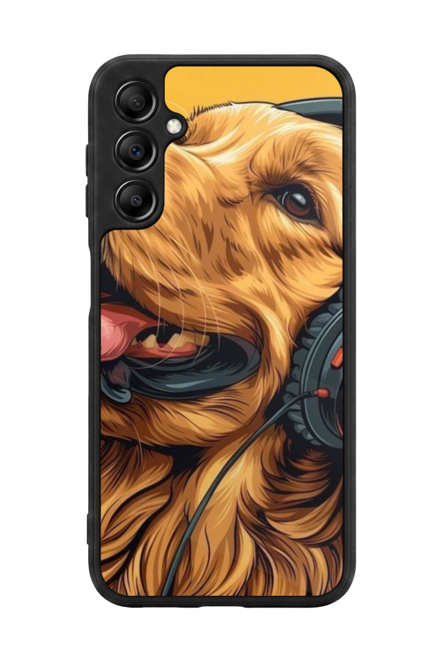 Samsung Galaxy A14 Uyumlu Golden Kopek Tasarımlı Glossy Premium Kılıf