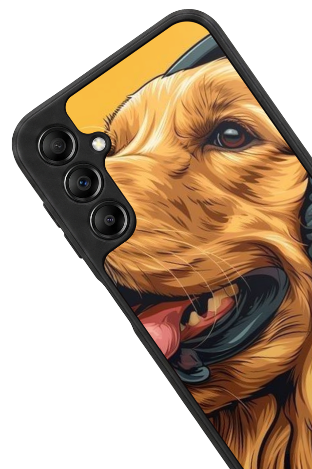 Samsung Galaxy A14 Uyumlu Golden Kopek Tasarımlı Glossy Premium Kılıf