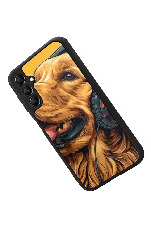 Samsung Galaxy A14 Uyumlu Golden Kopek Tasarımlı Glossy Premium Kılıf