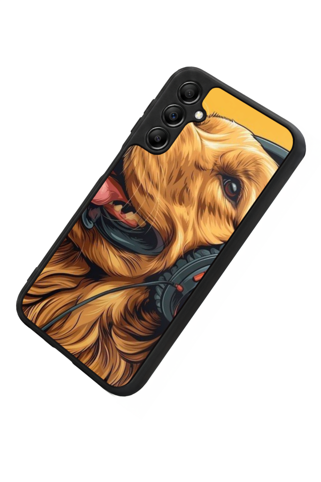 Samsung Galaxy A14 Uyumlu Golden Kopek Tasarımlı Glossy Premium Kılıf