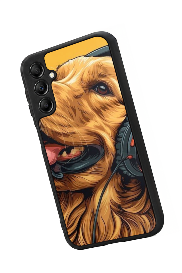 Samsung Galaxy A14 Uyumlu Golden Kopek Tasarımlı Glossy Premium Kılıf