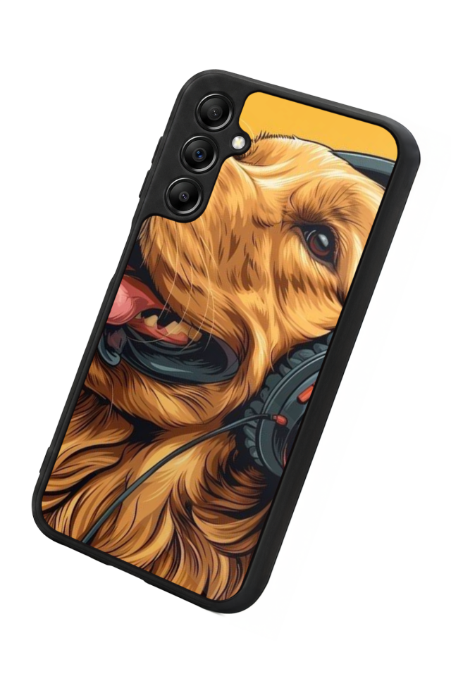 Samsung Galaxy A14 Uyumlu Golden Kopek Tasarımlı Glossy Premium Kılıf