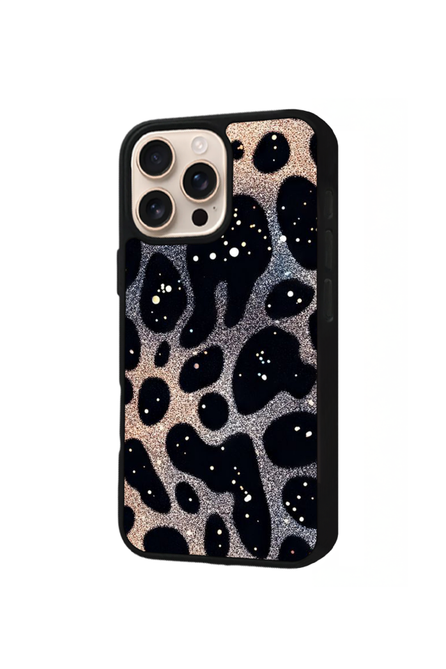 iPhone 16 Pro Max Uyumlu Hologram Leopar Tasarımlı Glossy Premium Kılıf