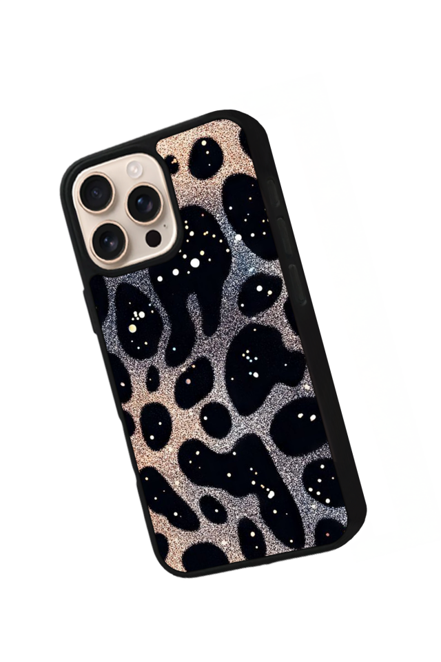 iPhone 16 Pro Max Uyumlu Hologram Leopar Tasarımlı Glossy Premium Kılıf