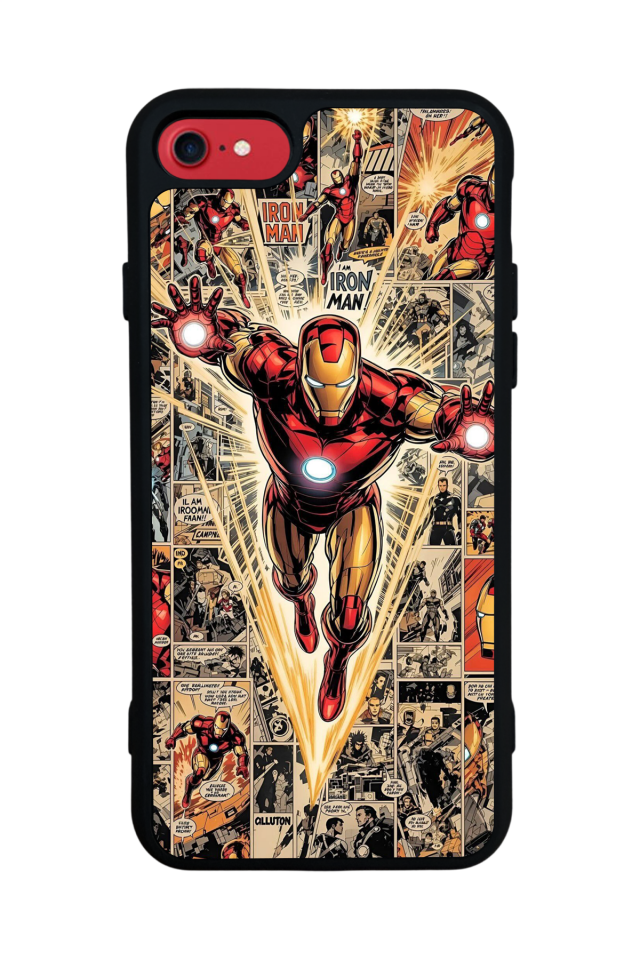 iPhone 8 Uyumlu  Iron Man ( Demir Adam ) Tasarımlı Glossy Premium Kılıf