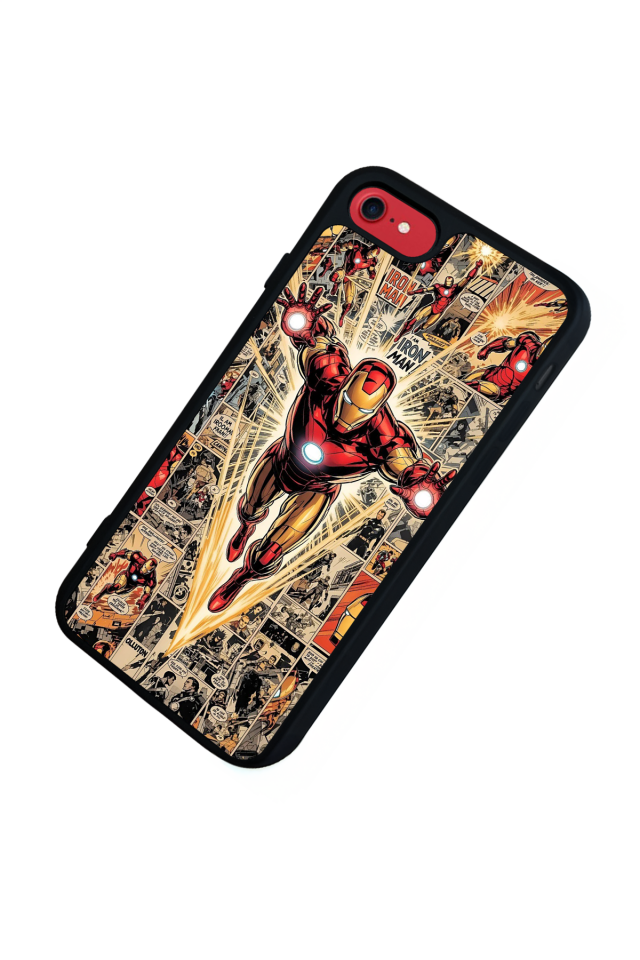iPhone 8 Uyumlu  Iron Man ( Demir Adam ) Tasarımlı Glossy Premium Kılıf