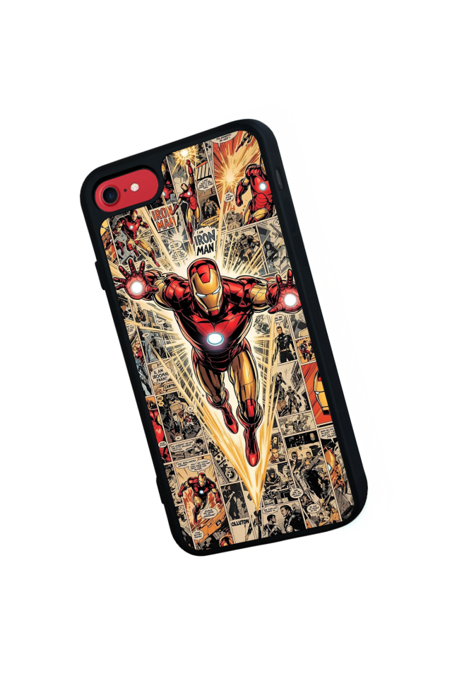iPhone 8 Uyumlu  Iron Man ( Demir Adam ) Tasarımlı Glossy Premium Kılıf