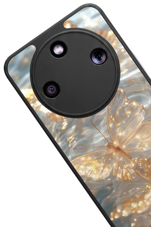 Honor Magic 8 Lite Uyumlu Kelebek Tasarımlı Glossy Premium Kılıf