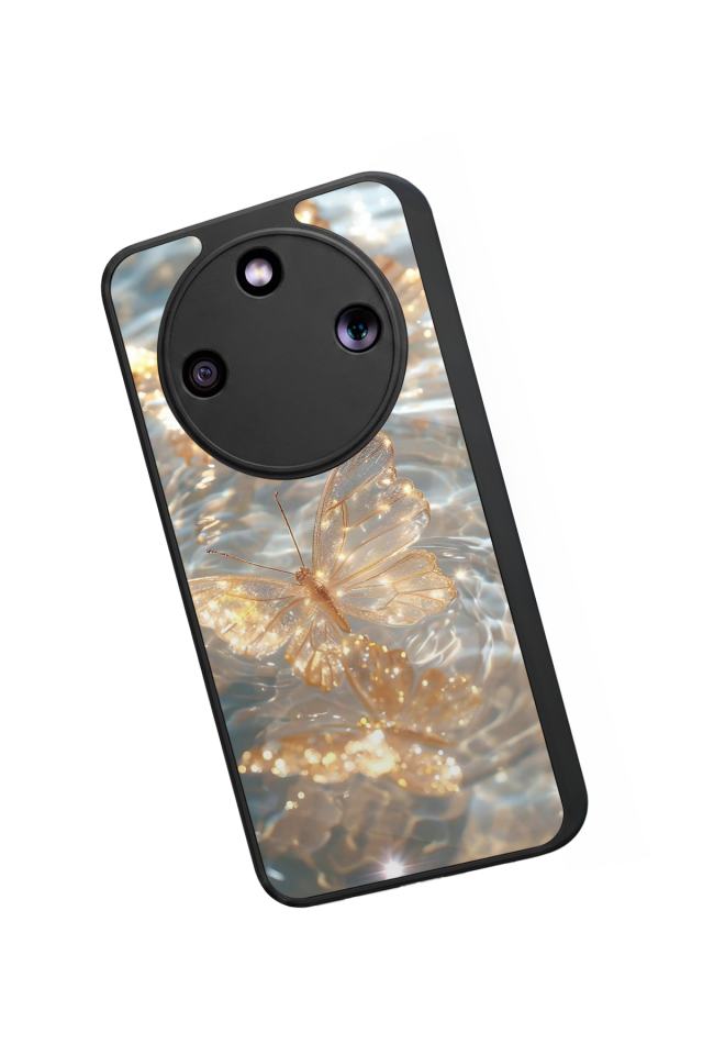 Honor Magic 8 Lite Uyumlu Kelebek Tasarımlı Glossy Premium Kılıf