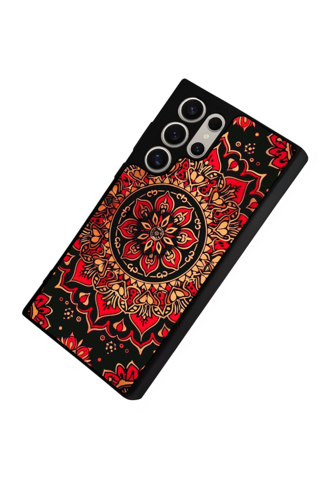 Samsung Galaxy S22 Ultra Uyumlu Mandala Tasarımlı Glossy Premium Kılıf