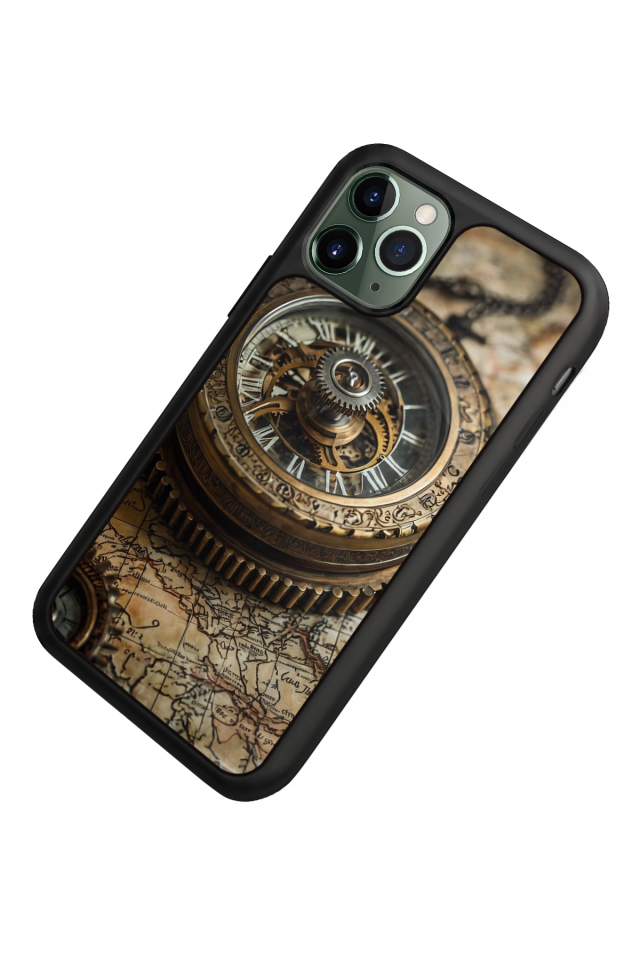 iPhone 11 Pro Uyumlu Pusula Tasarımlı Glossy Premium Kılıf