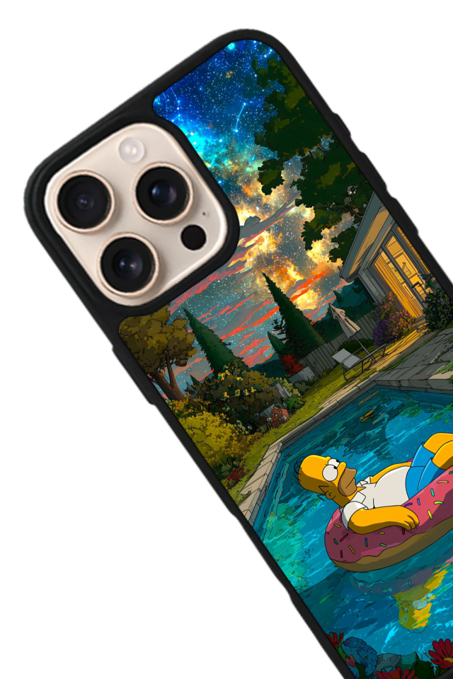 iPhone 15 Pro Uyumlu The Simpsons Tasarımlı Glossy Premium Kılıf