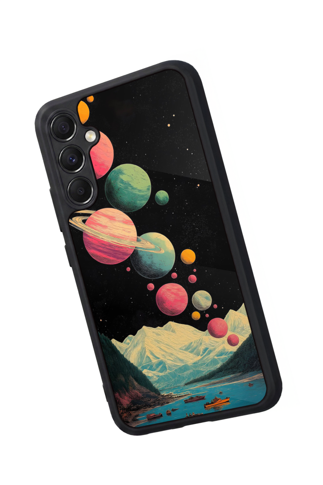 Samsung Galaxy M34 Uyumlu Uzay Tasarımlı Glossy Premium Kılıf