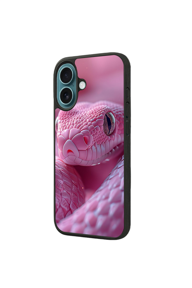 iPhone 16 Uyumlu Yılan Tasarımlı Glossy Premium Kılıf