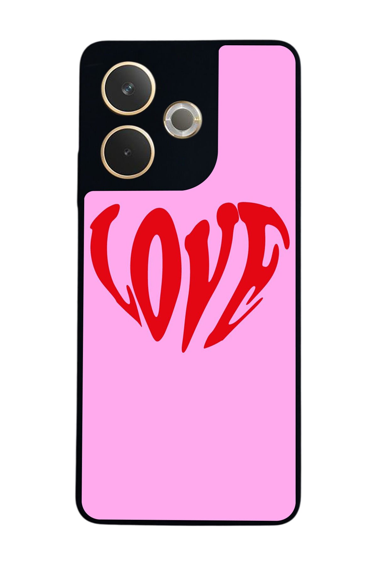 Oppo A5 Pro Uyumlu Kalp Love Tasarımlı Glossy Premium Kılıf
