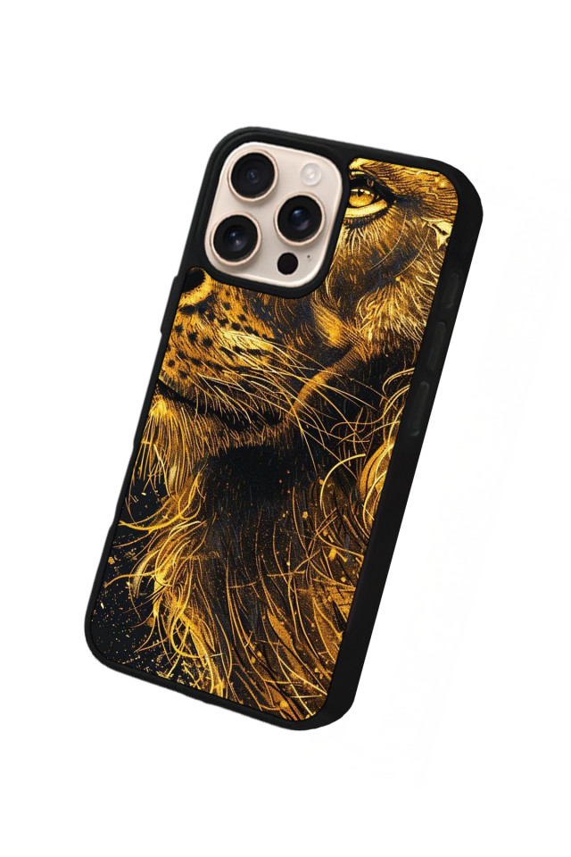 iPhone 15 Pro Max Uyumlu Aslan Tasarımlı Glossy Premium Kılıf