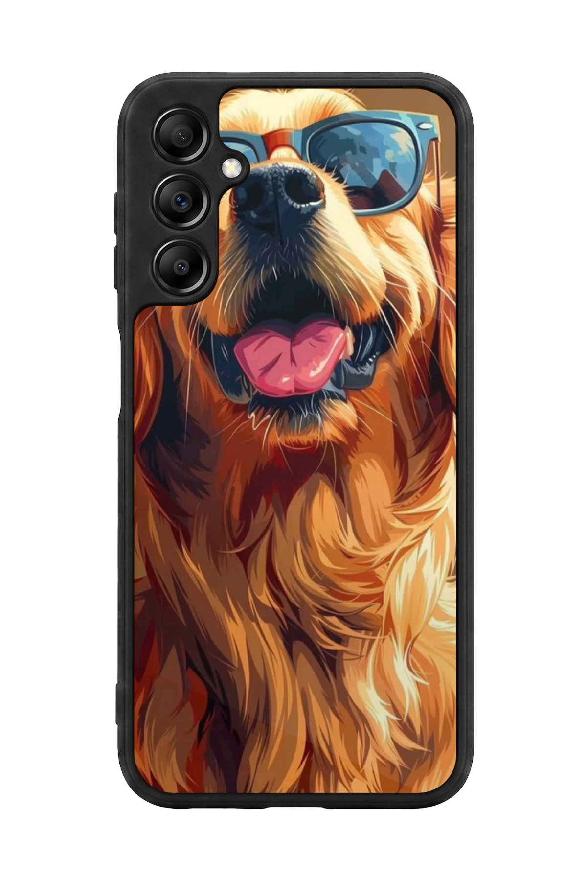 Samsung Galaxy A14 Uyumlu Golden Kopek Tasarımlı Glossy Premium Kılıf